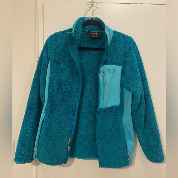 Mountain Hardware Monkeyman Fuzzy Jacket - Women's Small- Teal, Green, Blue - Picture 1 of 3